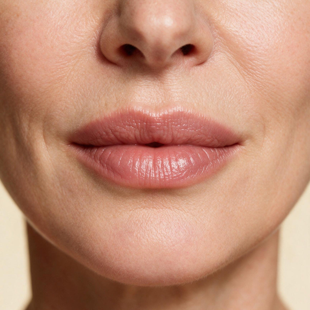Softly plumped mature lips